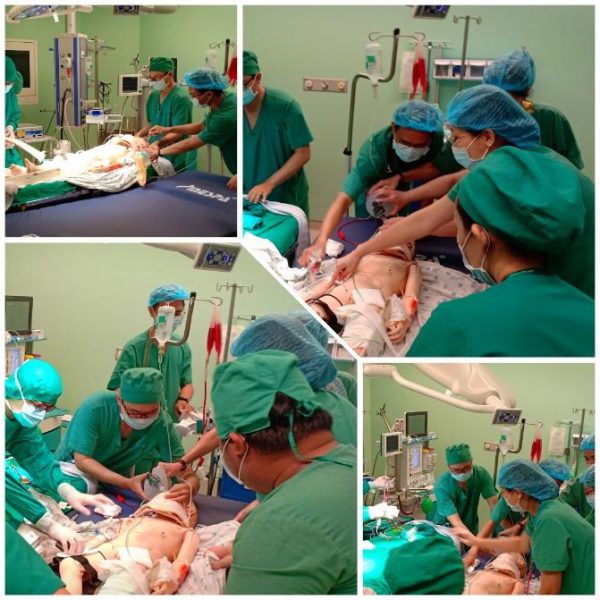 Toàn bộ Ê kip trực Bệnh viện Bệnh viện Nhi Đồng Thành Phố can thiệp phẫu thuật kịp thời