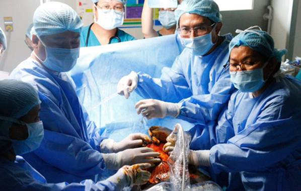 Ê kíp bác sĩ Bệnh viện Nhi đồng 1 và Bệnh viện Từ Dũ triển khai kỹ thuật thông tim can thiệp cho bào thai mắc bệnh tim bẩm sinh