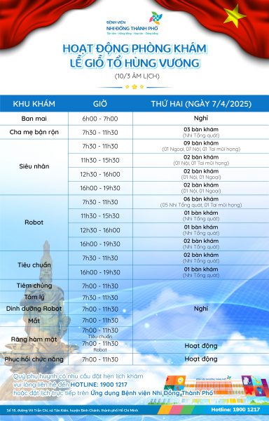 Thông báo Lịch làm việc Ngày lễ Giỗ Tổ Hùng Vương (10/3 âm lịch)