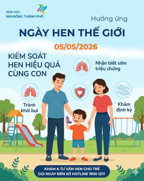 Bệnh viện Nhi Đồng Thành Phố hưởng ứng Ngày hen thế giới (5/5/2026)
